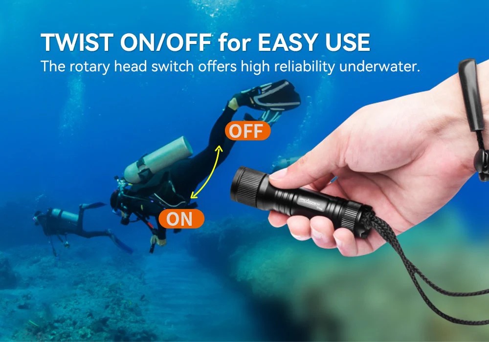 OrcaTorch D560 Mini Backup 700 Lumen Dive Torch - 134 Metres