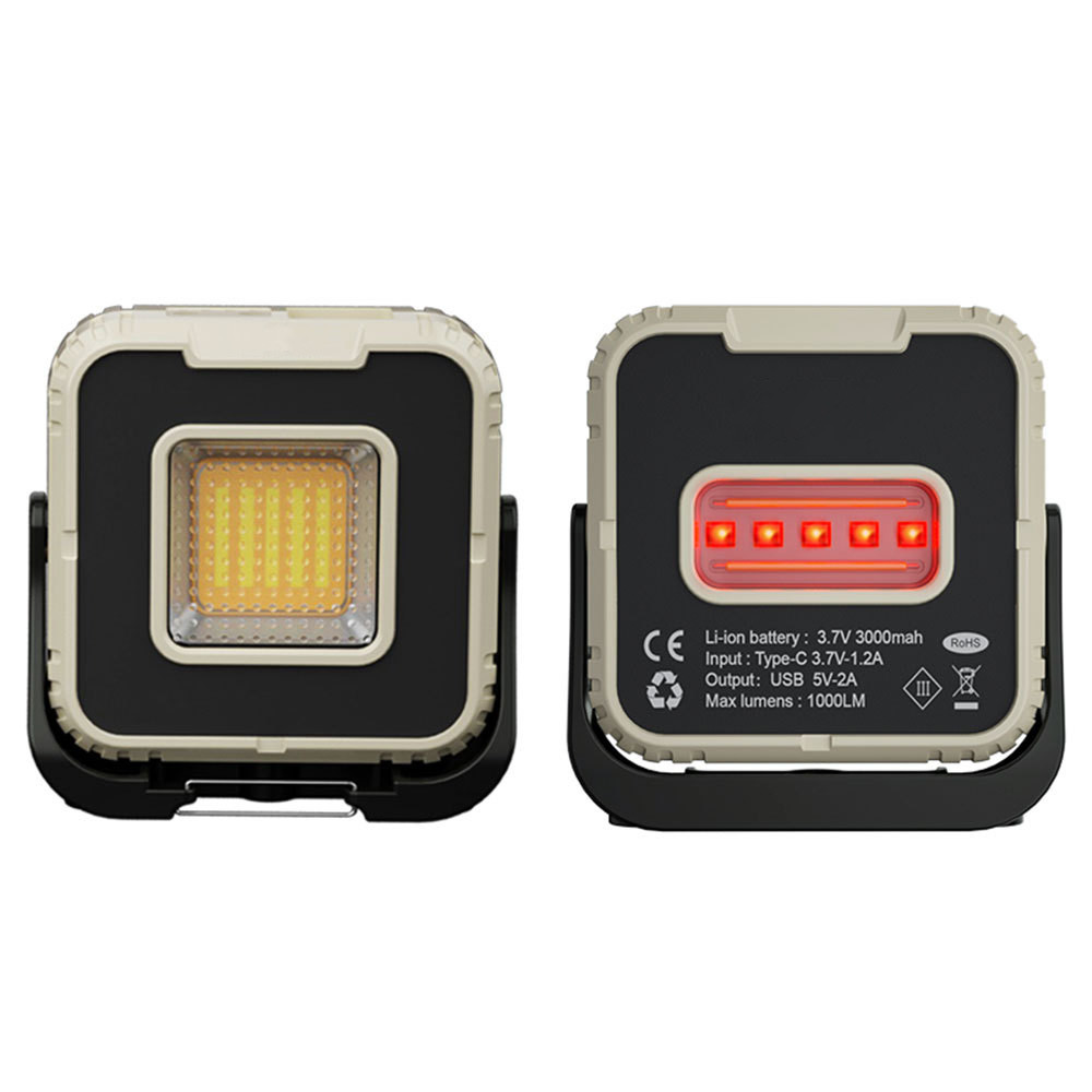 Mini Rechargeable LED Work Light - 1000 Lumens, 52 Metres