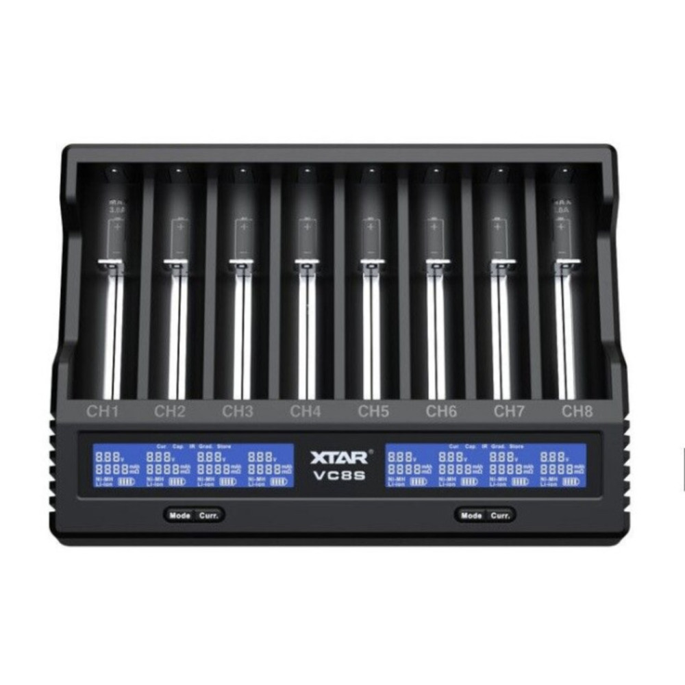 XTAR VC8S 8-Bay Fast Charging Battery Charger with PD45W Adaptor