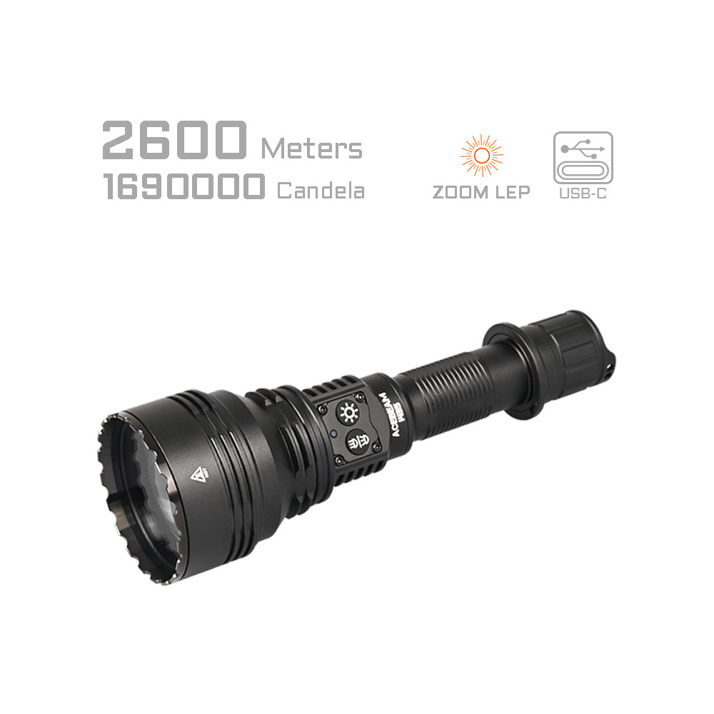 AceBeam W35 LC DEL Zoom Rechargeable LEP Flashlight - 2600 Metres Throw