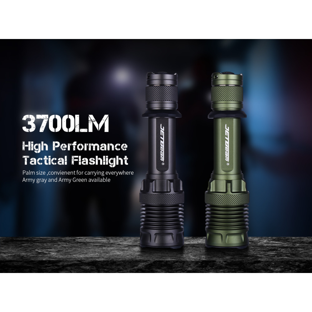 JETBeam M37 PRO High Performance 3700 Lumen Rechargeable Tactical Torch - 465 Metres