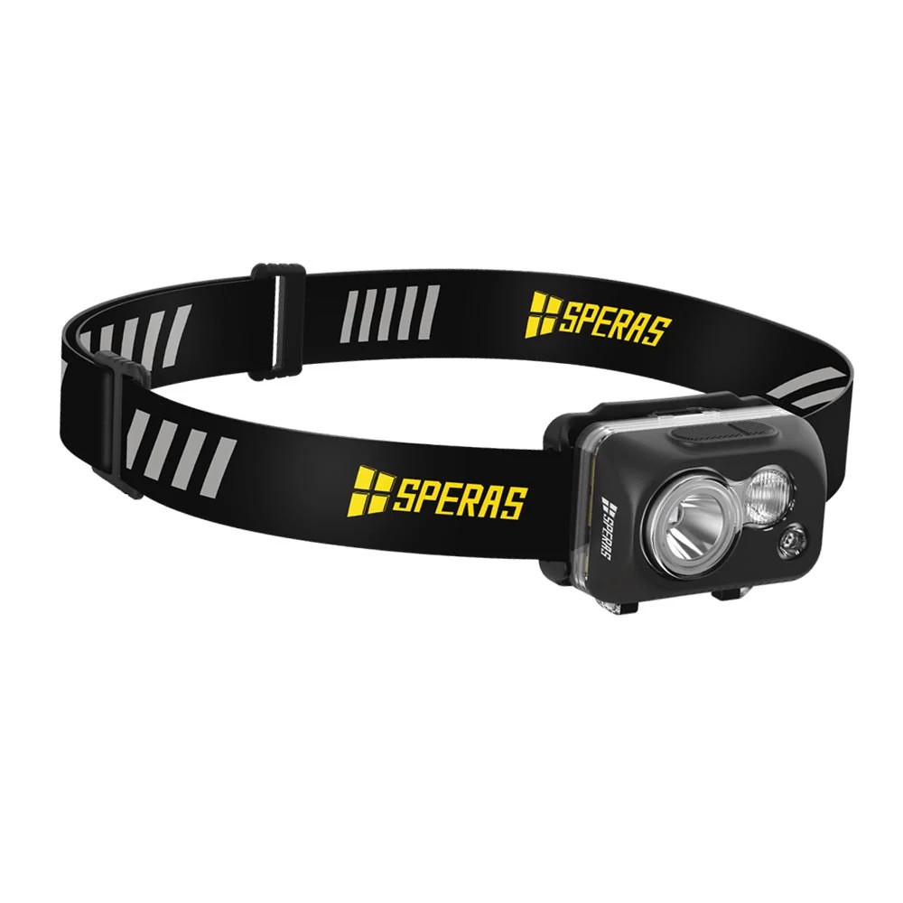 SPERAS B7 Dual-Fuel Lightweight 600 Lumen Headlamp with Red Light - 92 Metres